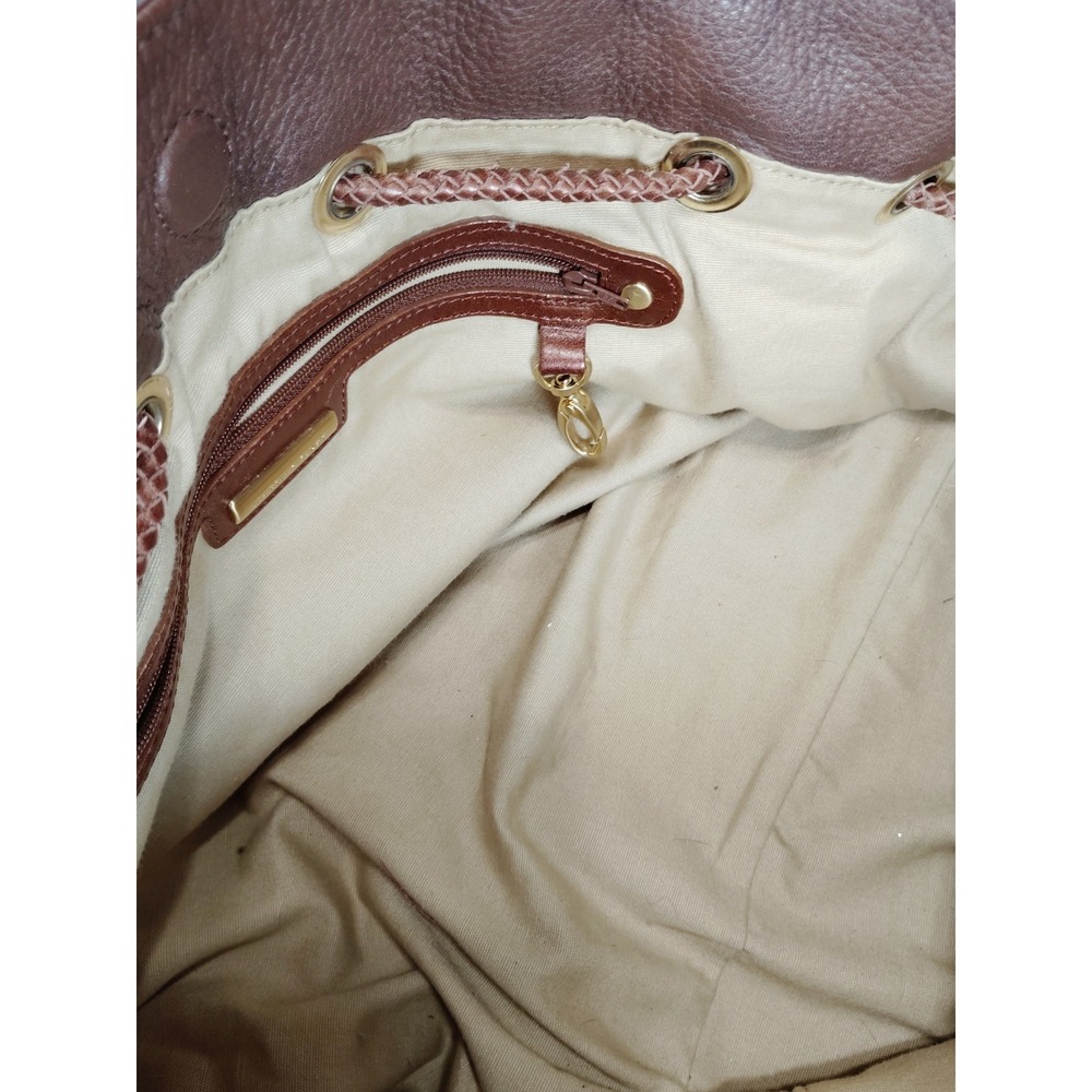 Isabella Fiore Floral Tapestry Satchel Handbag Brown Leather Trim Boho VTG Purse - Picture 16 of 16